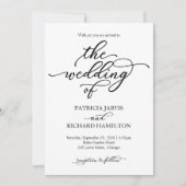 Invitation de mariage à la calligraphie élégante (Devant)