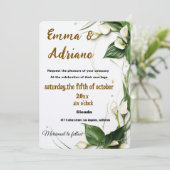 Invitation de mariage à la calligraphie élégante (Debout devant)