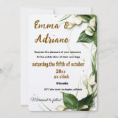 Invitation de mariage à la calligraphie élégante (Devant)