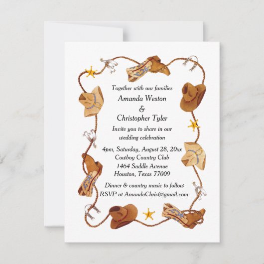 Invitation de mariage à la campagne (Devant)