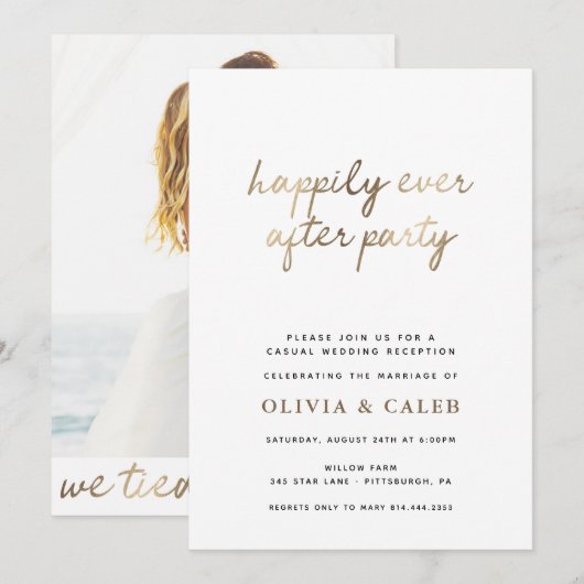 Invitation de mariage à la fête pour toujours (Devant / Derrière)