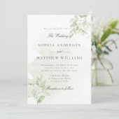 Invitation de mariage à la gouache de verdure (Debout devant)