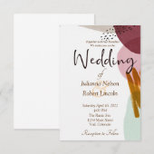 Invitation de mariage à la peinture de style moder (Devant / Derrière)