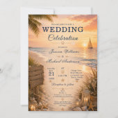 Invitation de mariage à la plage (Devant)