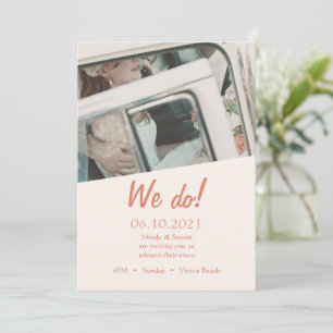Invitation de mariage à la plage avec photo