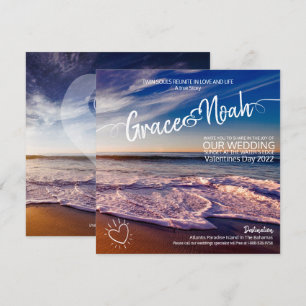Invitation de mariage à la plage de destination Tw