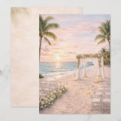 Invitation de mariage à la plage de Punta Cana | M (Devant / Derrière)