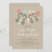 invitation de mariage à la plage moderne avec tong (Devant / Derrière)