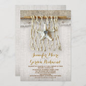 invitation de mariage à la plage rustique (Devant / Derrière)