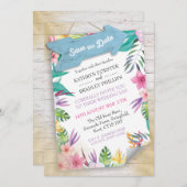Invitation de mariage à la plage tropicale - Sauve (Devant / Derrière)