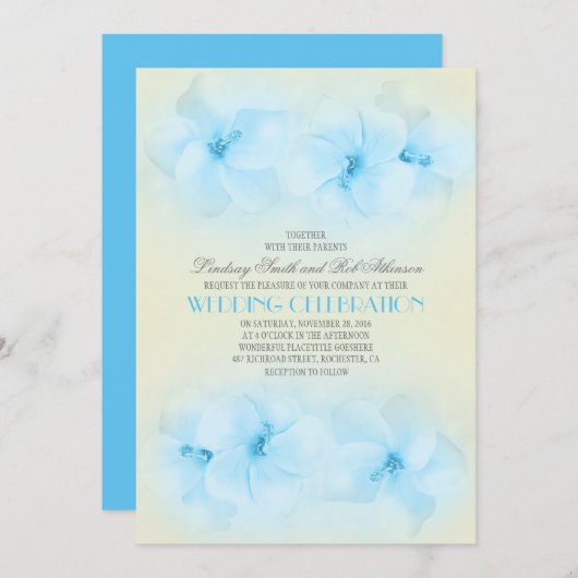 invitation de mariage à la plage turquoise avec hi (Devant / Derrière)