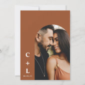 Invitation de mariage à la terre cuite rétro pour (Dos)