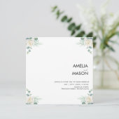 Invitation de mariage à la verdure d'eucalyptus (Debout devant)