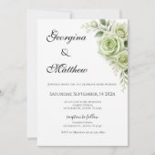 Invitation de mariage à la verdure florale (Devant)