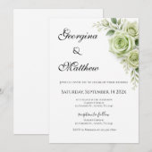Invitation de mariage à la verdure florale (Devant / Derrière)