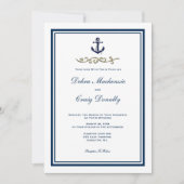 Invitation de mariage à l'ancre de style nautique  (Devant)