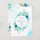 Invitation de mariage à l'aquarelle avec cadre flo (Devant / Derrière)