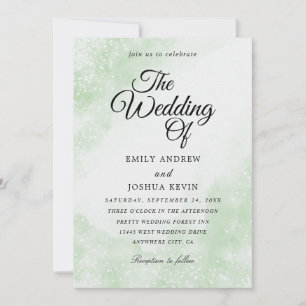 invitation de mariage à l'aquarelle blanche