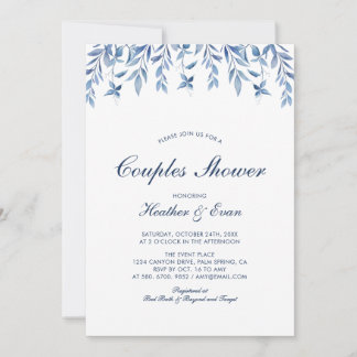Invitation de mariage à l'aquarelle bleue pour cou