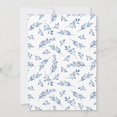 Invitation de mariage à l'aquarelle bleue pour cou (Dos)