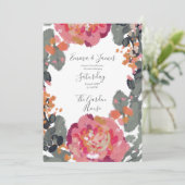 Invitation de mariage à l'aquarelle botanique, Fle (Debout devant)