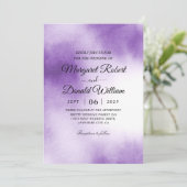 invitation de mariage à l'aquarelle brune violette (Debout devant)