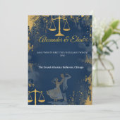 Invitation de mariage à l'aquarelle de l'avocat da (Debout devant)