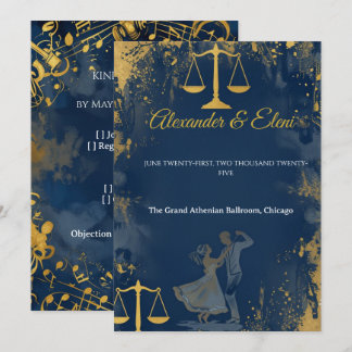 Invitation de mariage à l'aquarelle de l'avocat da