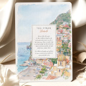 Invitation de mariage à l'aquarelle de Positano Cô