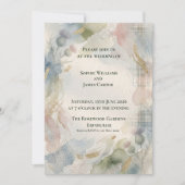 Invitation de mariage à l'aquarelle douce du chard (Devant)