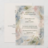 Invitation de mariage à l'aquarelle douce du chard (Devant / Derrière)