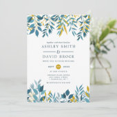 Invitation de mariage à l'aquarelle florale botani (Debout devant)