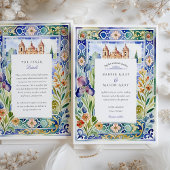 Invitation de mariage à l'aquarelle florale de tui
