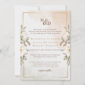 Invitation de mariage à l'aquarelle florale élégan (Devant)