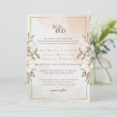 Invitation de mariage à l'aquarelle florale élégan (Debout devant)