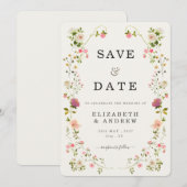 Invitation de mariage à l'aquarelle florale pour s (Devant / Derrière)