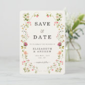 Invitation de mariage à l'aquarelle florale pour s (Debout devant)