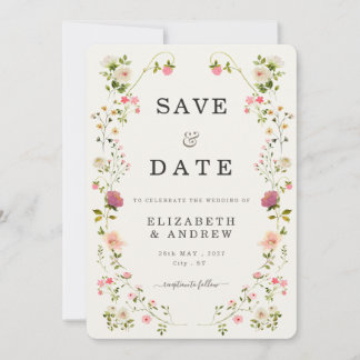 Invitation de mariage à l'aquarelle florale pour s