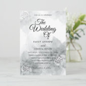 invitation de mariage à l'aquarelle grise (Debout devant)