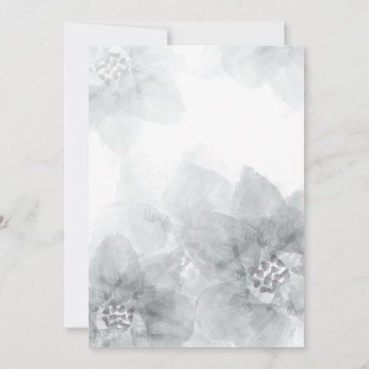 invitation de mariage à l'aquarelle grise (Dos)