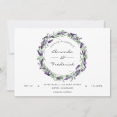 Invitation de mariage à l'aquarelle lavande (Devant)