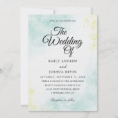 invitation de mariage à l'aquarelle or (Devant)