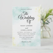 invitation de mariage à l'aquarelle or (Debout devant)