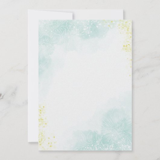 invitation de mariage à l'aquarelle or (Dos)