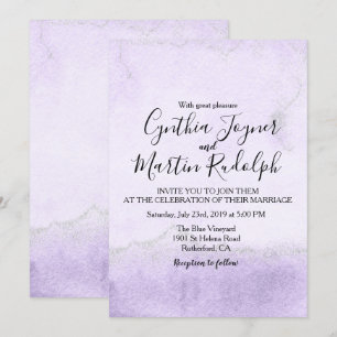 Invitation de mariage à l'aquarelle pailletée de l