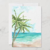 Invitation de mariage à l'aquarelle sur la plage c (Dos)