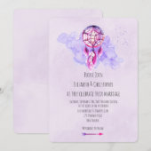 Invitation de mariage à l'aquarelle violette attra (Devant / Derrière)
