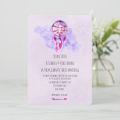 Invitation de mariage à l'aquarelle violette attra (Debout devant)