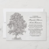 invitation de mariage à l'arbre rustique (Devant)