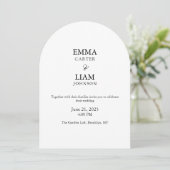 Invitation de mariage à l'arche minimale éditable  (Debout devant)